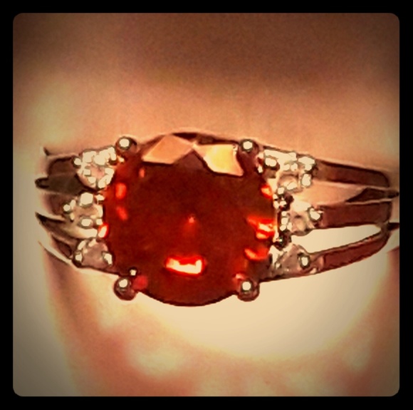 Sterling & Sapphire and Ruby Ring - Picture 1 of 6